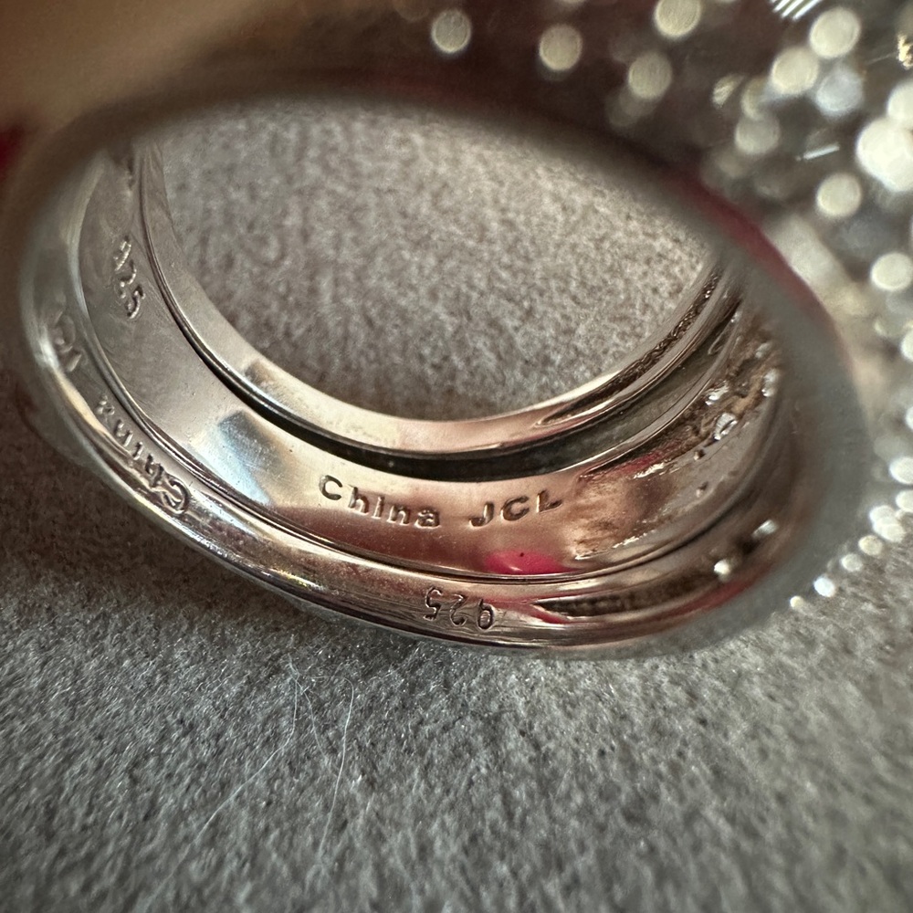 JCL 925 Sterling silver & CZ Wedding Ring Set - Picture 9 of 12